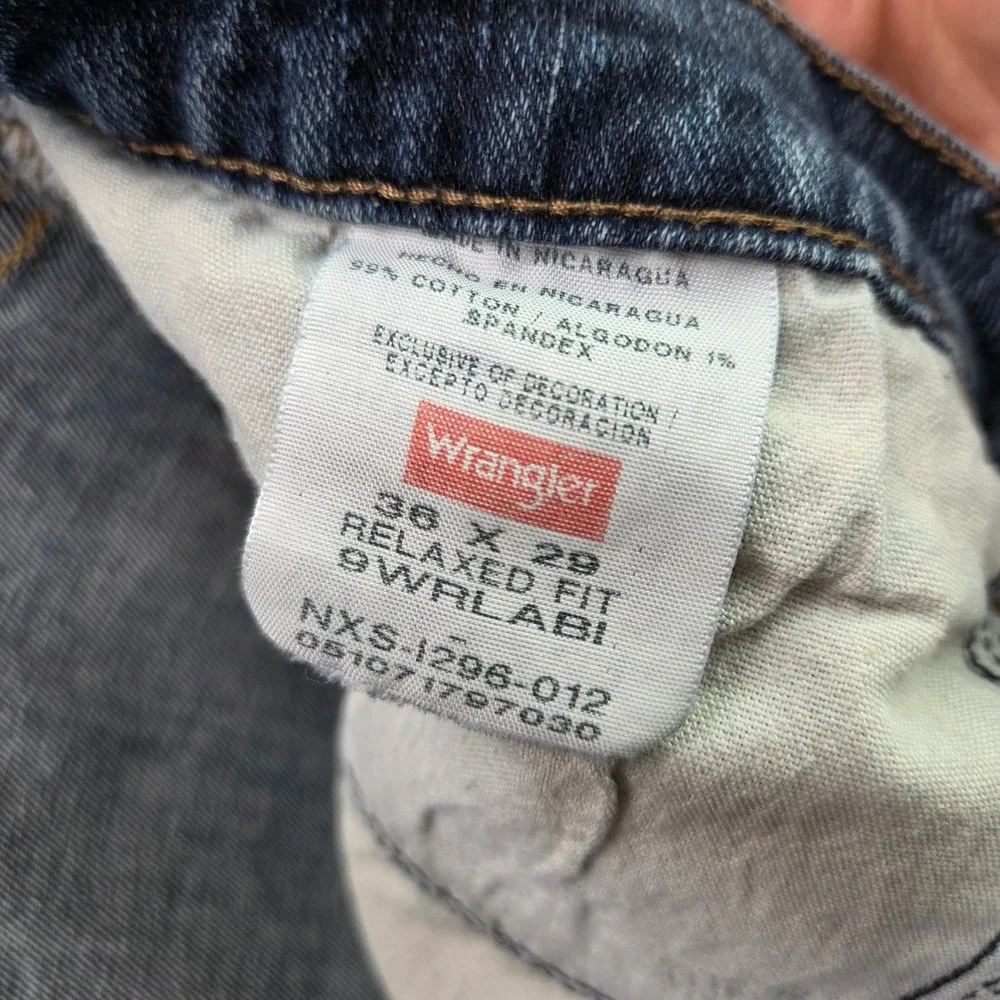 Wrangler Five Star Jeans Mens 36x29 Blue Straight Leg Premium Denim Pants - Picture 10 of 10